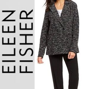 Eileen Fisher Boucle Knit Double Breasted Sweater Blazer
